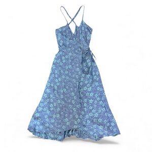 LUSANA Wrap Style Floral Dress Size 4